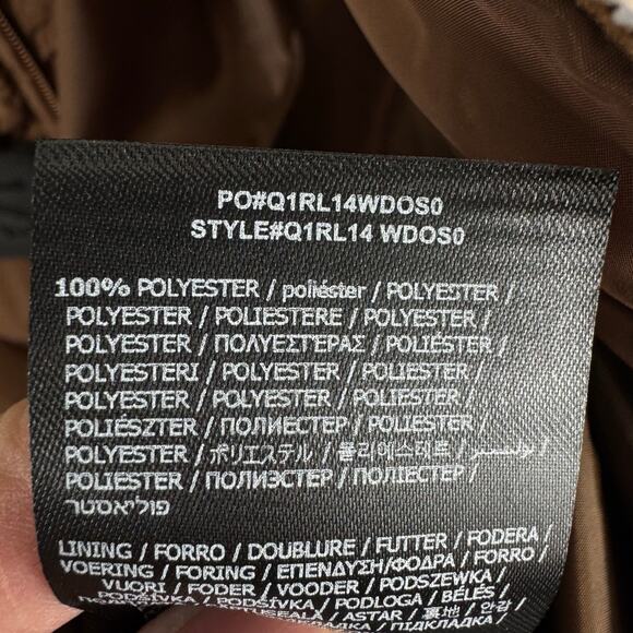 GUESS Janina Brown Long Line Faux Fur Hood Full Zip Down Puffer Jacket Size L - Picture 9 of 14